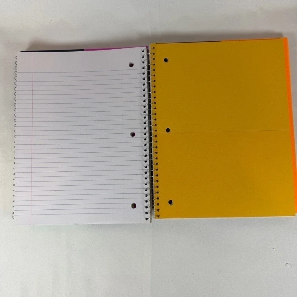 OfficeHub 3 Subject Spiral Notebooks College Ruled 120 Sheets 4 Pockets 3 Pack